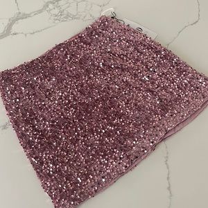 Sequined and velvet skirt